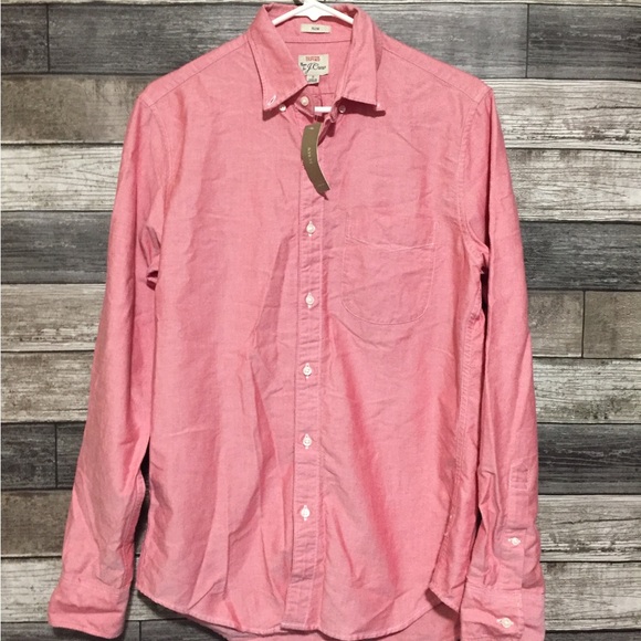 J Crew Slim All Cotton Oxford Button Up Shirt Men’s S Red Pink Casual - Picture 3 of 8